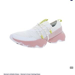 Sorel Women's White, Pink & Neon Yellow Athletic Slip-On Trainer